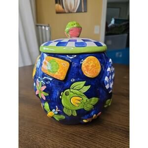 Laurie Gates 1999 Ceramic Cookie Jar – Alien Spaceship UFO Design – 10" CA, USA